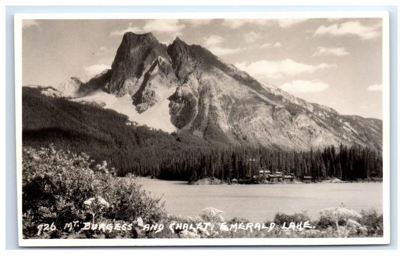 Postcard #726 Mt Burgess & Chalet Emerald Lake, BC, Canada D6