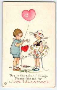 Valentine Postcard Children Heart Balloon Stecher Series 821 Mary Evans Price