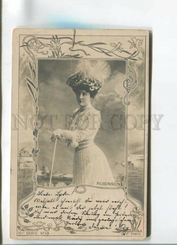 482384 ROBINSON French Actress REUTLINGER Vintage PHOTO ART NOUVEAU COMBE