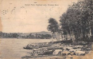 Winsted Connecticut Highland Lake Carey's Point Vintage Postcard AA50556