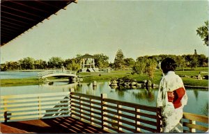 Postcard AB Lethbridge Nikka Yuko Centennial Garden Bell Tower 1960s K51