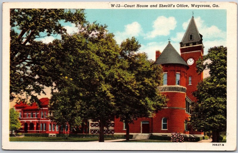 Waycross Georgia GA, Court House and Sheriff's Office Building, Vintage Postcard