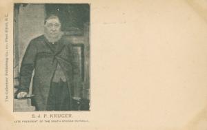 Paul Kruger SJP President South African Republic Boer War Oom Paul Postcard E4