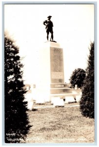 Winterset Iowa IA Postcard RPPC Photo View Of Soldiers Memorial c1940's Vintage