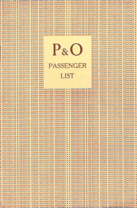 1957 SS Strathmore Oriental Steam Navigation Company P&O Passenger List