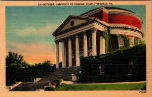 Vtg 1930s University of Virginia Rotunda Charlottesville VA Unused Postcard