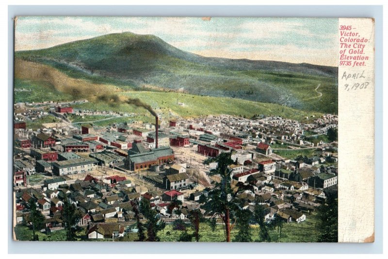 1900-06 Birds Eye View Victor, CO City Of Gold Vintage Postcard F150E