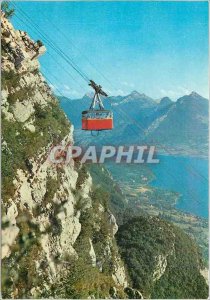 Modern Postcard Lake Annecy Telepherique du Mont Veyrier View Bauges