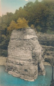 Letchworth State Park NY, New York Cathedral Rock near Lower Falls Hand-Colored