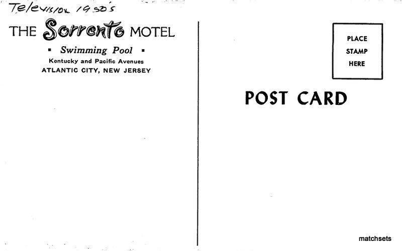 1950s Sorrento Motel auto swimming pool Atlantic City New Jersey postcard 6369