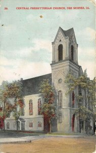 Des Moines Iowa 1909 Postcard Central Presbyterian Church