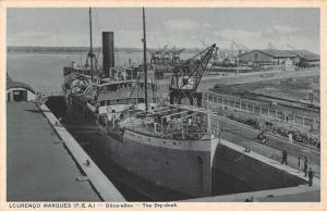 Lourenco Marques Mozambique Doca-Seca Ship in Dry Dock Antique Postcard J75816 
