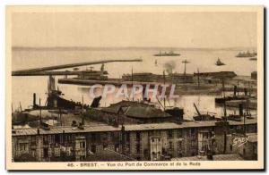 Old Postcard View From Brest Port De Commerce Et De La Rade Boat