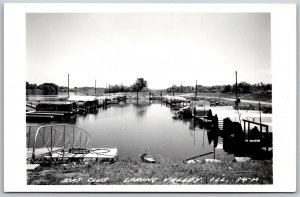 Vtg Spring Valley Illinois IL Boat Club Dock RPPC Real Photo 1950s View Postcard