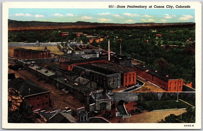 State Penitentiary At Canon City Colorado CO Panorama View of Buildings Postcard