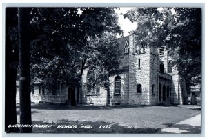 Spencer Indiana IN Postcard RPPC Photo Christian Church c1950's Unposted Vintage