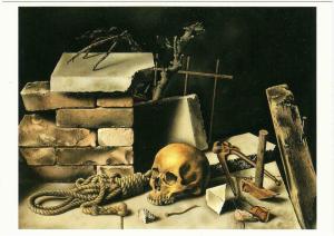 Skull by Raoul Hynckes Noose Bricks Hammer Nails Art Postcard