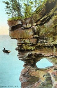 C.1910 Apostle Island, Wisconsin Presque Isle, Port Hole North Cape Postcard P40