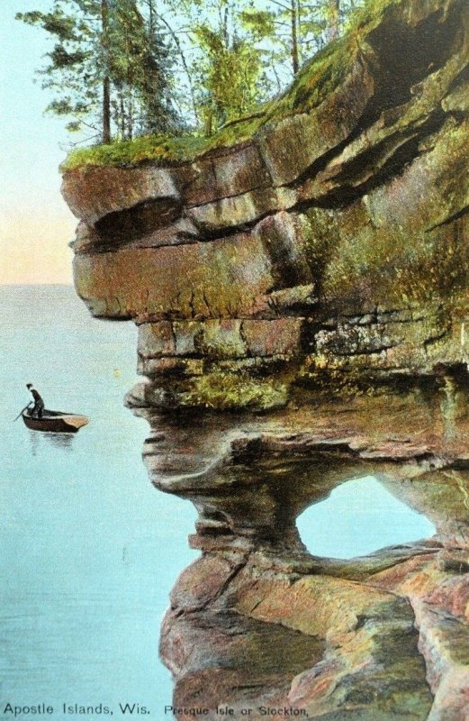 C.1910 Apostle Island, Wisconsin Presque Isle, Port Hole North Cape Postcard P40 