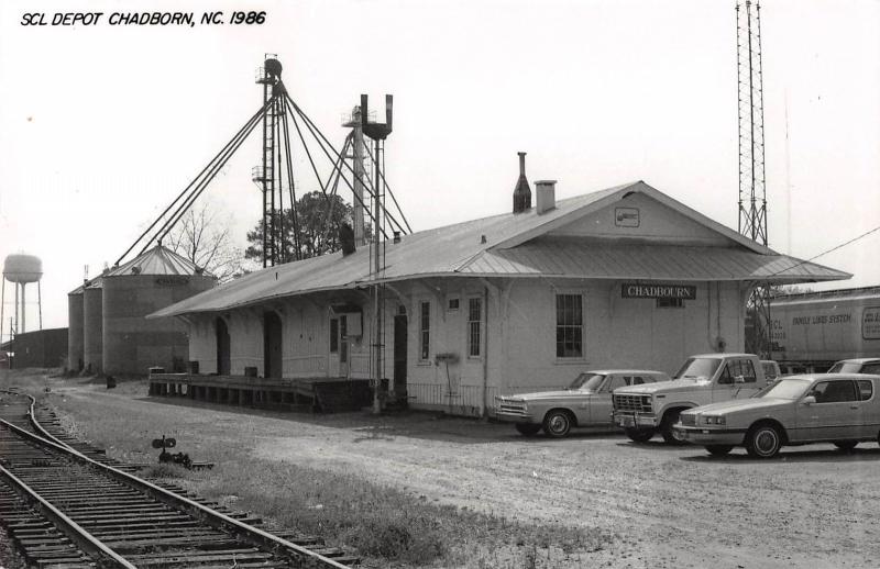 Chadborn North Carolina 1986 Seaboard Coast Line train depot real photo pc Y7423