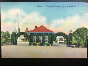 Vintage Postcard 1943 Metairie Cemetery Gateway New Orleans Louisiana LA