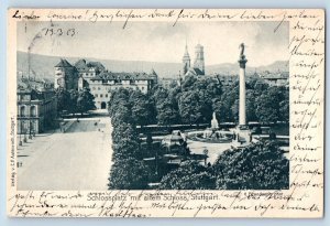 Stuttgart Baden-Württemberg Germany Postcard Palace Square With Old Castle 1904