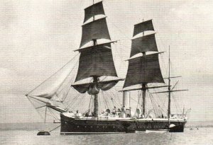 British Royal Navy HMS Calliope Preparing to Sail c.1910 Vintage Postcard