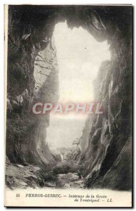 Old Postcard Perros Guirec Interior of the Grotto Trestrignel