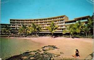 Vtg Island of Hawaii HI Hotel King Kamehameha Kama Kahonu Bay Beach Postcard