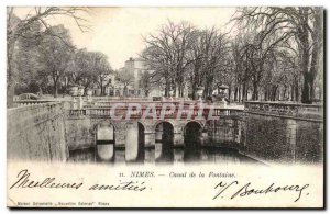 Nimes Old Postcard Fountain Canal