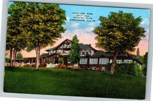 Birmingham AL-Alabama, Highland Park Golf & Country Club Linen Postcard 