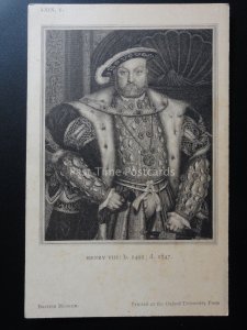 HENRY VIII born 1491 died 1547 Old Postcard by British Museum Oxford Uni Press