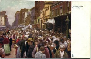 PC JUDAICA, NEW YORK, THE GHETTO, MARKET DAY, Vintage Postcard (b36565)