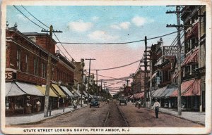 State Street Looking South Perth Amboy New Jersey Vintage Postcard C210