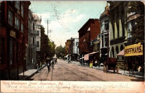 West Washington Street, Hagerstown MD Undivided Back Vintage Postcard N59