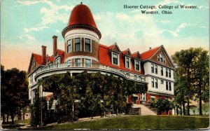 Vtg 1910s Hoover Cottage College Of Wooster Ohio OH Postcard