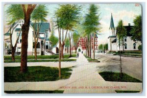 c1910 Fourth Avenue Methodist Episcopal Church Eau Claire Wisconsin WI Postcard