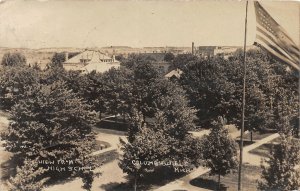 H16/ Columbiaville Michigan RPPC Postcard 1909 Patriotic Flag High School