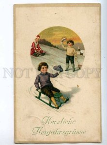 240496 SPORT Sled 1915 FELDPOST Garnisonlazarett HOSPITAL Post