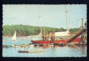 South Freeport, Maine/ME Postcard, Yacht Basin/Dock/Sail  Boats, 1968!