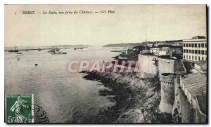 Postcard Old Brest taking view Rade du Chateau