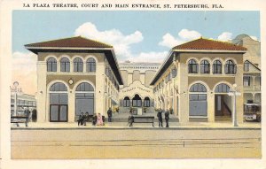La Plaza Theater Main Entrance St Petersburg Florida 1920c postcard