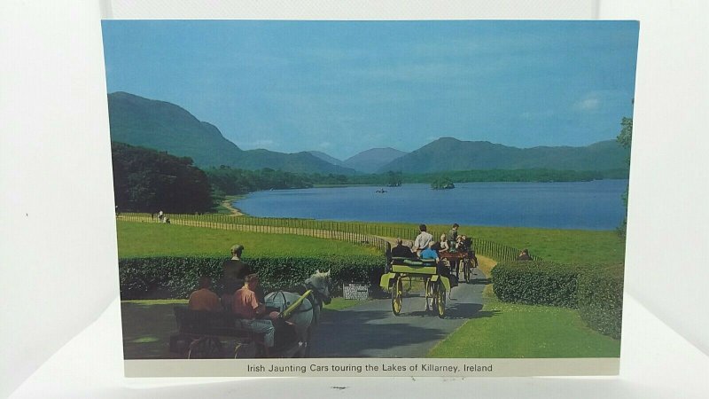 Vintage Postcard Irish Jaunting Cars Touring the Lakes of Killarney Ireland