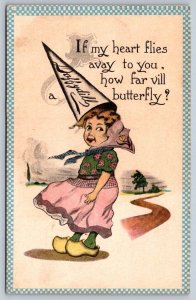 Dutch Girl, Daffydill Dunce Cap, 1913 Solomon Brothers Greetings Postcard