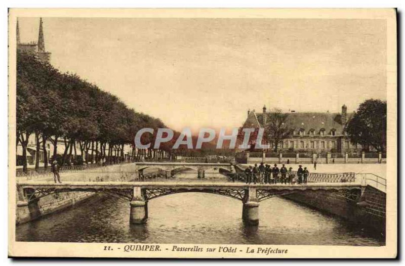 Old Postcard Quimper Gateways L Odet The Prefecture