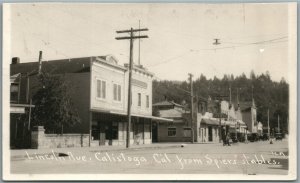 CALISTOGA CA LINCOLN AVENUE ANTIQUE REAL PHOTO POSTCARD RPPC