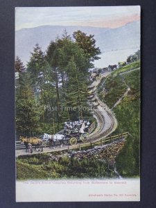 Cumbria THE DEVILS ELBOW Coaches Return from Keswick c1905 Postcard by Abrahams