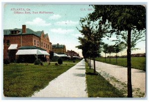 1909 Officers Row Exterior Fort McPherson Atlanta Georgia Posted Trees Postcard