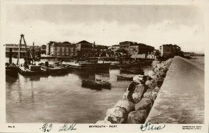 lebanon, BEIRUT BEYROUTH بيروت, Port (1920s) Sarrafian 2 RPPC Postcard