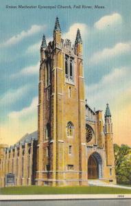 FALL RIVER, MA Massachusetts UNION METHODIST CHURCH Bristol Co c1940's Postcard